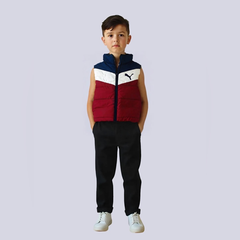 Puma Kids Vest - Red, White, and Blue
